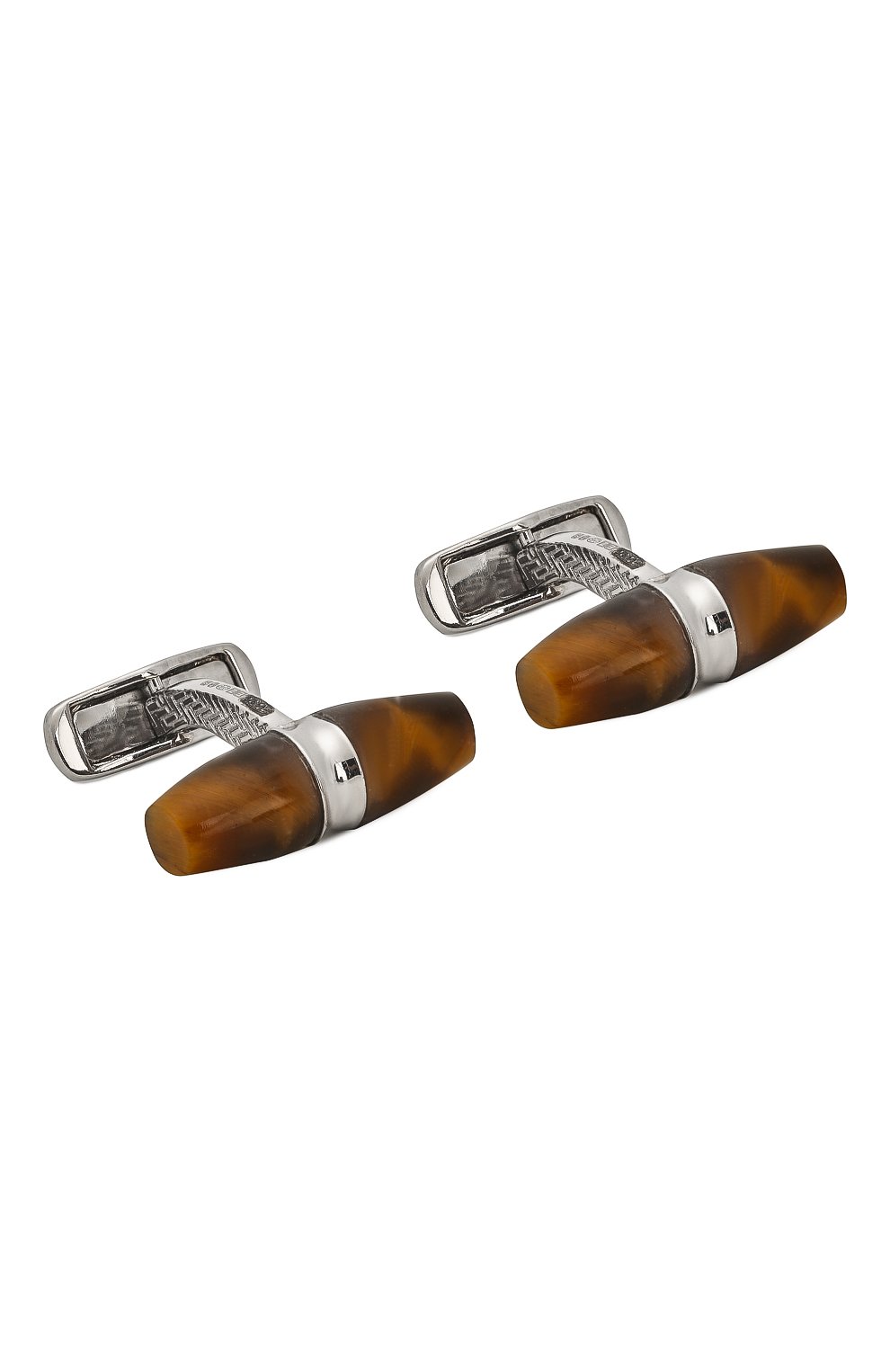 Мужские серебряные запонки ERMENEGILDO ZEGNA коричневого цвета, арт. ZCL1009 | Фото 1 (Материал: Серебро; Стили: Классический)