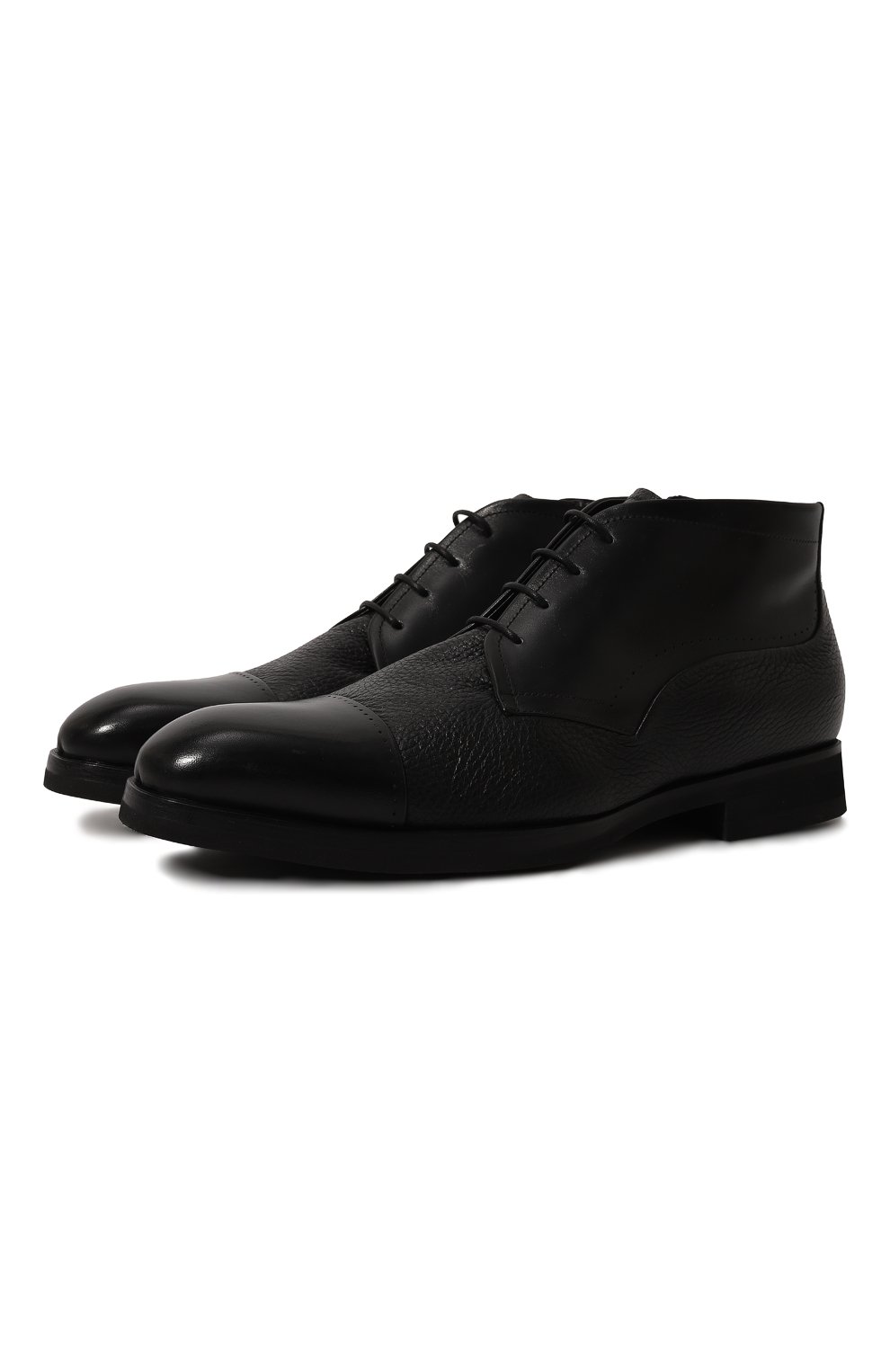 Мужские кожаные ботинки BARRETT черного цвета, арт. 212U028.1/VITELL0 F | Фото 1 (Материал внешний: Кожа; Материал утеплителя: Натуральный мех; Мужское Кросс-КТ: Ботинки-обувь; Материал сплава: Проставлено; Нос: Не проставлено)