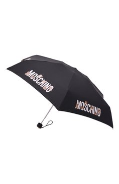 Женский складной зонт MOSCHINO черного цвета, арт. 8432-SUPERMINI | Фото 2 (Материал: Текстиль, Синтетический материал, Металл; Материал сплава: Проставлено; Нос: Не проставлено)