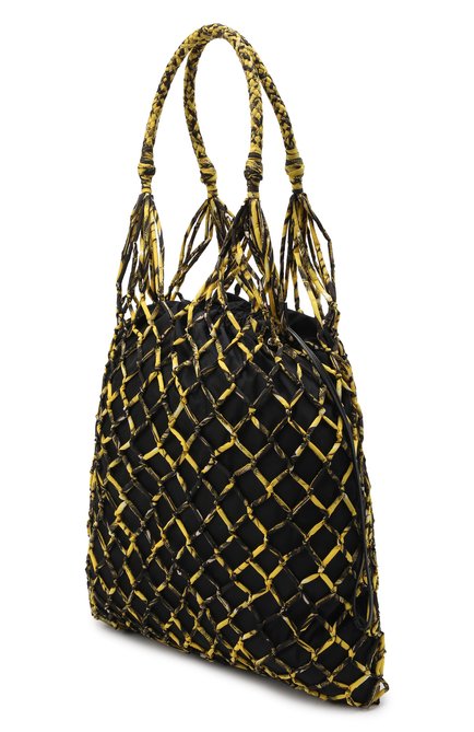Женский сумка PRADA желтого цвета, арт. 1BC091-2CJN-F0010-OOO | Фото 2 (Размер: large; Материал: Текстиль; Сумки-технические: Сумки-шопперы)