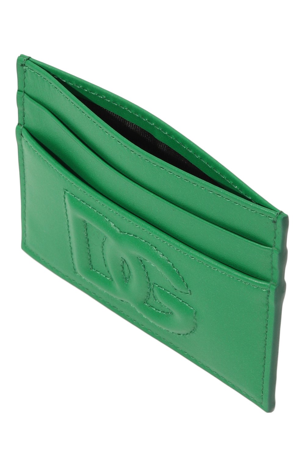 Женский кожаный футляр для кредитных карт DOLCE & GABBANA зеленого цвета, арт. BI0330/AG081 | Фото 3 (Материал: Натуральная кожа; Материал сплава: Проставлено; Нос: Не проставлено)