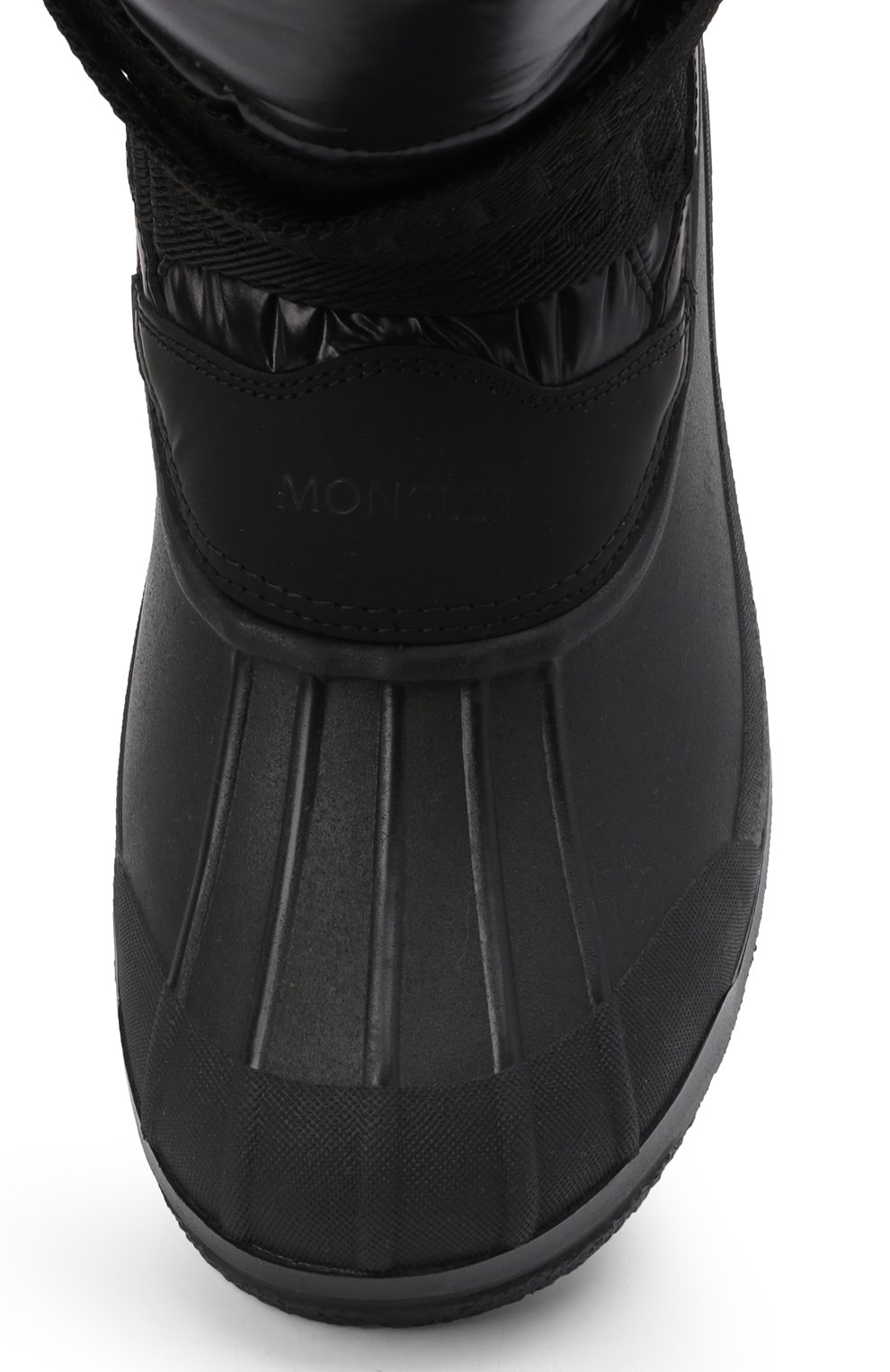 Мужские сапоги summus MONCLER черного цвета, арт. G2-09A-4H600-00-02SYD | Фото 6 (Материал внешний: Экокожа, Текстиль; Каблук высота: Высокий; Высота голенища: Высокие; Материал внутренний: Натуральная кожа, Текстиль; Подошва: Плоская; Мужское Кросс-КТ: Сапоги-обувь, Дутики)