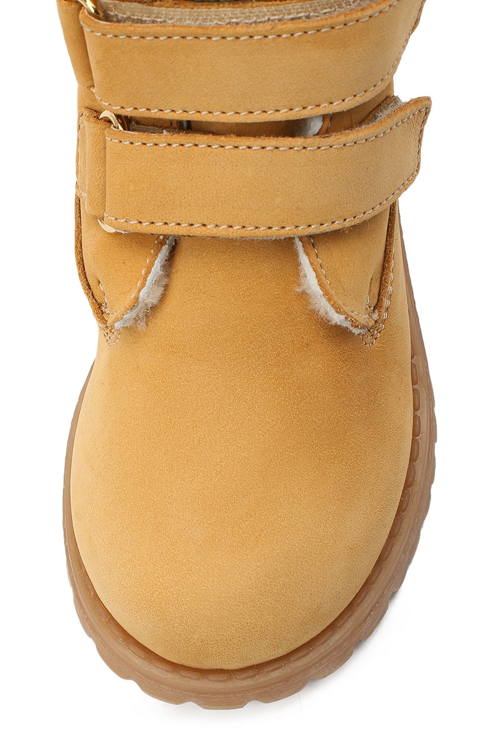Детские кожаные ботинки WALKEY бежевого цвета, арт. Y1B4-40015-0415/25-29 | Фото 4 (Материал утеплителя: Натуральный мех; Региональные ограничения белый список (Axapta Mercury): RU)