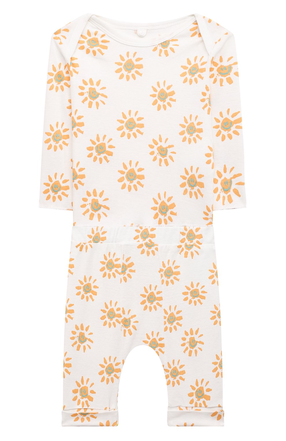 Детский комплект из лонгслива и брюк STELLA MCCARTNEY белого цвета, арт. 602289/SQJ09 | Фото 1 (Кросс-КТ НВ: Костюм; Материал сплава: Проставлено; Нос: Не проставлено; Материал внешний: Хлопок; Ростовка одежда: 9 мес | 74 см, 12 мес | 80 см, 18 мес | 86 см, 24 мес | 92 см, 0 - 3 мес | 50 - 60 см, 3 мес | 62 см, 6 мес | 68 см)
