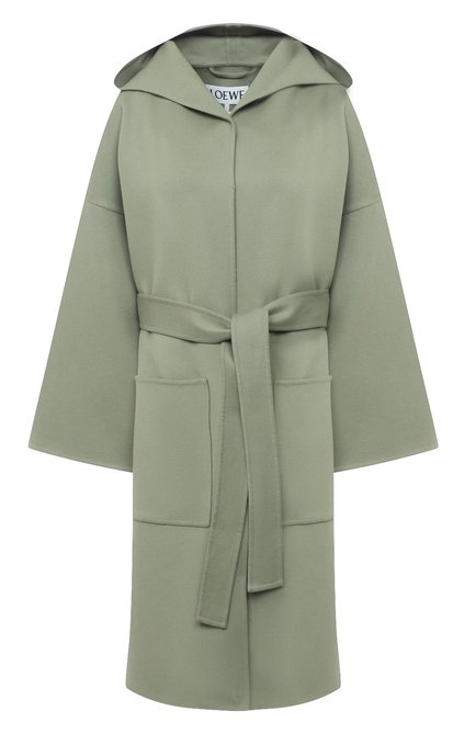 Женское шерстяное пальто LOEWE светло-зеленого цвета по цене 250500 руб., арт. S359336XCH | Фото 1