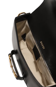 Женская сумка 1955 horsebit mini GUCCI черного цвета, арт. 658574 18YSG | Фото 5 (Сумки-технические: Сумки через плечо; Материал: Натуральная кожа; Размер: mini; Ремень/цепочка: На ремешке)