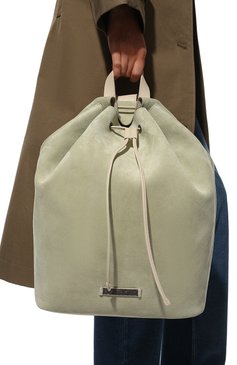 Женский рюкзак BRUNELLO CUCINELLI светло-зеленого цвета, арт. MBDLD2360 | Фото 2 (Материал: Натуральная кожа, Натуральная замша; Региональные ограничения белый список (Axapta Mercury): RU; Стили: Кэжуэл; Размер: large)