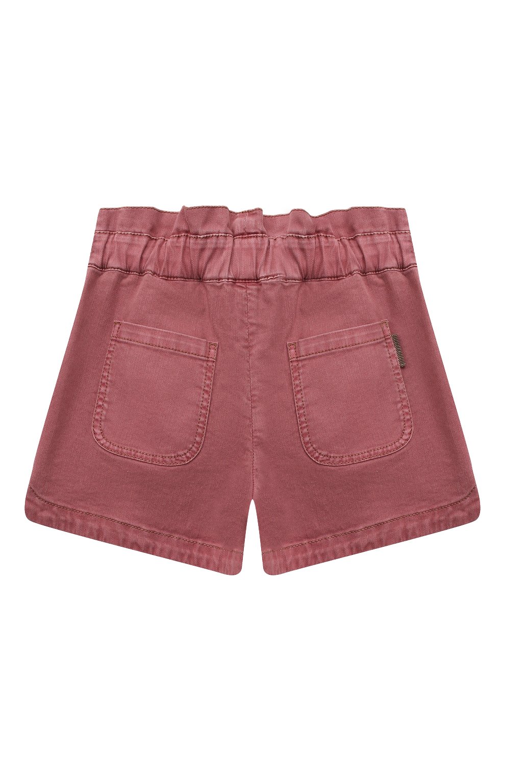 Детские джинсовые шорты BRUNELLO CUCINELLI розового цвета, арт. BA080P495B | Фото 2 (Кросс-КТ: Деним; Материал внешний: Хлопок, Лиоцелл, Растительное волокно)