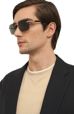 Мужские солнцезащитные очки CHOPARD черного цвета, арт. G62 300P | Фото 2 (Кросс-КТ: С/з-мужское; Региональные ограничения белый список (Axapta Mercury): Не проставлено; Нос: Не проставлено; Тип очков: С/з; Материал: Металл; Очки форма: Безоправные, Прямоугольные; Оптика Гендер: оптика-мужское)
