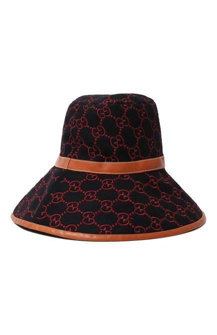 Женская шерстяная шляпа GUCCI синего цвета, арт. 679427 3HAGK | Фото 1 (Материал: Текстиль, Шерсть)