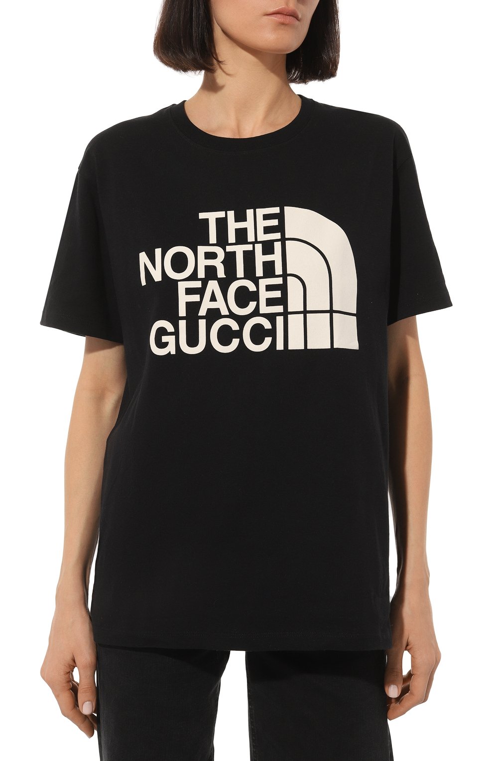 Хлопковая футболка The North Face x Gucci Gucci  615044 XJDBZ Фото 3