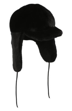 Женская шапка-ушанка лучано из меха норки FURLAND черного цвета, арт. 0181000110154300000 | Фото 1 (Материал: Натуральный мех)