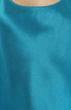 Женская шелковый топ LUNA DI SETA бирюзового цвета, арт. VLST08011 | Фото 5 (Материал внешний: Шелк; Материал сплава: Проставлено; Нос: Не проставлено; Женское Кросс-КТ: Домашние топы)