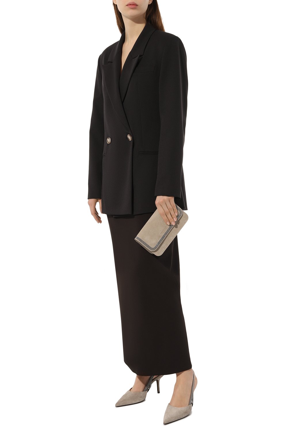 Женская поясная сумка BRUNELLO CUCINELLI светло-серого цвета, арт. MBDLDB1054 | Фото 8 (Стили: Классический; Материал: Натуральная замша)