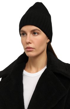 Женская кашемировая шапка NOT SHY черного цвета, арт. 4301030C | Фото 2 (Материал: Текстиль, Кашемир, Шерсть; Материал сплава: Проставлено; Нос: Не проставлено)