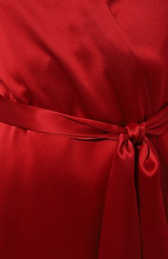 Женский шелковый халат LUNA DI SETA красного цвета, арт. VLST08009 | Фото 5 (Материал внешний: Шелк; Материал сплава: Проставлено; Нос: Не проставлено)