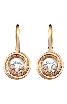 Женские серьги CHOPARD бесцветного цвета, арт. 839216-5002 | Фото 1 (Драгоценные камни: Бриллианты; Материал сплава: Розовое золото)