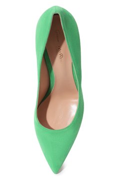 Женские замшевые туфли gianvito 85 GIANVITO ROSSI зеленого цвета, арт. G24580.85RIC.CAMGREE | Фото 6 (Каблук высота: Высокий; Материал внутренний: Натуральная кожа; Каблук тип: Шпилька; Подошва: Плоская; Материал внешний: Замша)