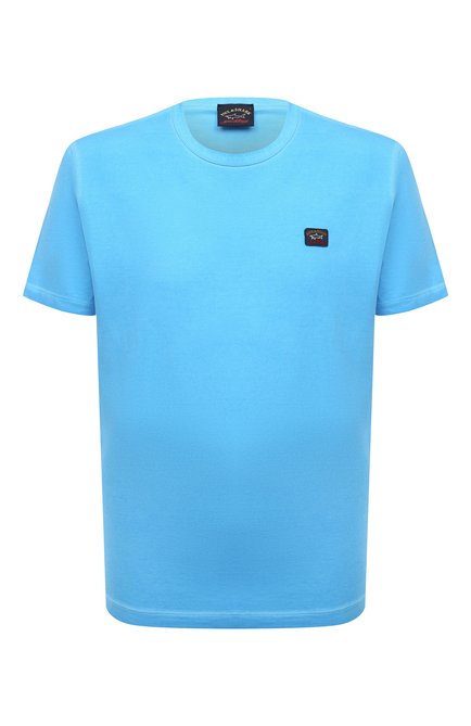 Мужская хлопковая футболка PAUL&SHARK голубого цвета, арт. 23411008 | Фото 1 (Материал внешний: Хлопок; Длина (для топов): Стандартные; Рукава: Короткие; Принт: Без принта; Стили: Кэжуэл)