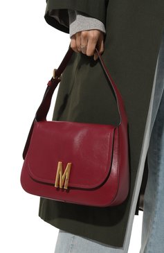 Женская сумка m bag MOSCHINO розового цвета, арт. A7465/8008 | Фото 2 (Сумки-технические: Сумки top-handle; Размер: medium; Материал: Натуральная кожа; Материал сплава: Проставлено; Драгоценные камни: Проставлено)