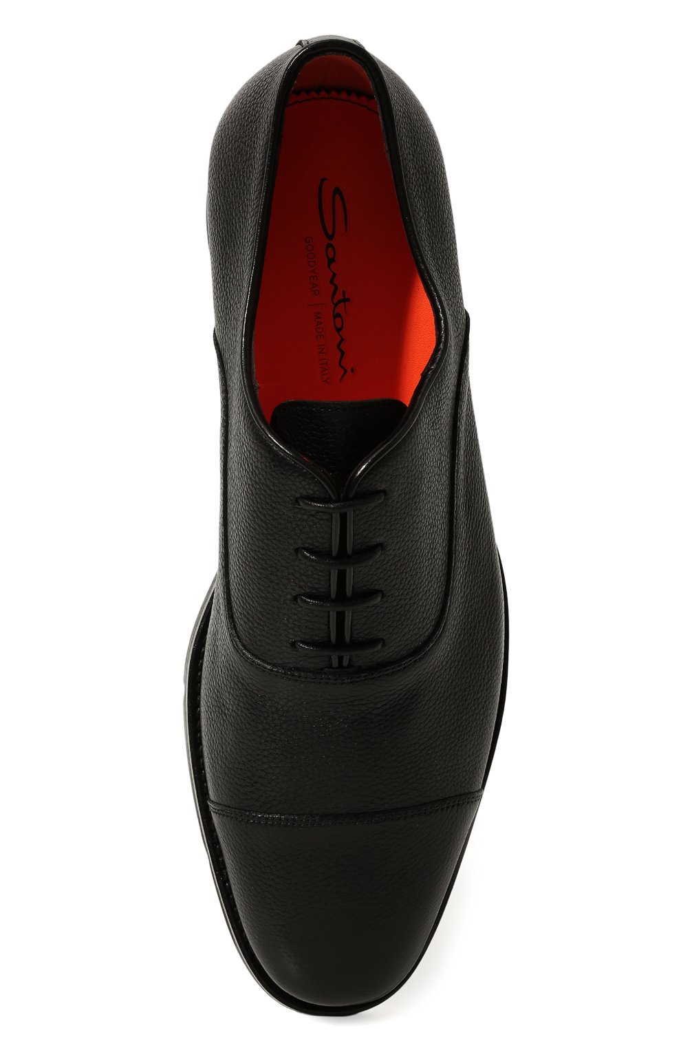 Мужские кожаные оксфорды SANTONI черного цвета, арт. MCNG17756PI2BSDSN01 | Фото 6 (Материал внутренний: Натуральная кожа; Стили: Классический)