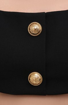 Женский шерстяной топ BALMAIN черного цвета, арт. VF10019/167L | Фото 5 (Кросс-КТ: без рукавов; Материал внешний: Шерсть; Стили: Гламурный; Региональные ограничения белый список (Axapta Mercury): Не проставлено, RU; Материал сплава: Проставлено; Рукава: Без рукавов; Драгоценные камни: Проставлено; Длина (для топов): Укороченные; Материал подклада: Вискоза)