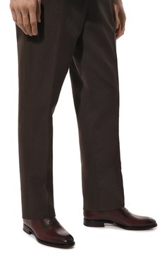 Мужские кожаные оксфорды W.GIBBS бордового цвета, арт. 7255012/0LD DEC0 | Фото 3 (Материал внутренний: Натуральная кожа; Стили: Классический)