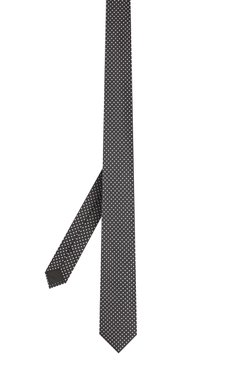 Мужской шелковый галстук BOSS черного цвета, арт. 50419715 | Фото 2 (Принт: С принтом; Материал: Текстиль, Шелк)