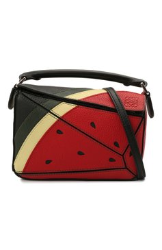 Женская сумка puzzle mini LOEWE красного цвета, арт. A510U95X38 | Фото 6 (Сумки-технические: Сумки через плечо, Сумки top-handle; Материал: Натуральная кожа; Размер: mini; Ремень/цепочка: На ремешке)