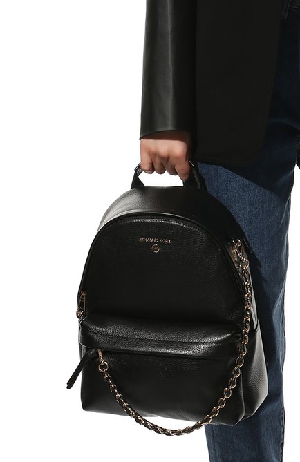 Женский рюкзак slater medium MICHAEL MICHAEL KORS черного цвета, арт. 30T0G04B1L | Фото 2 (Материал: Натуральная кожа; Стили: Кэжуэл; Размер: medium)