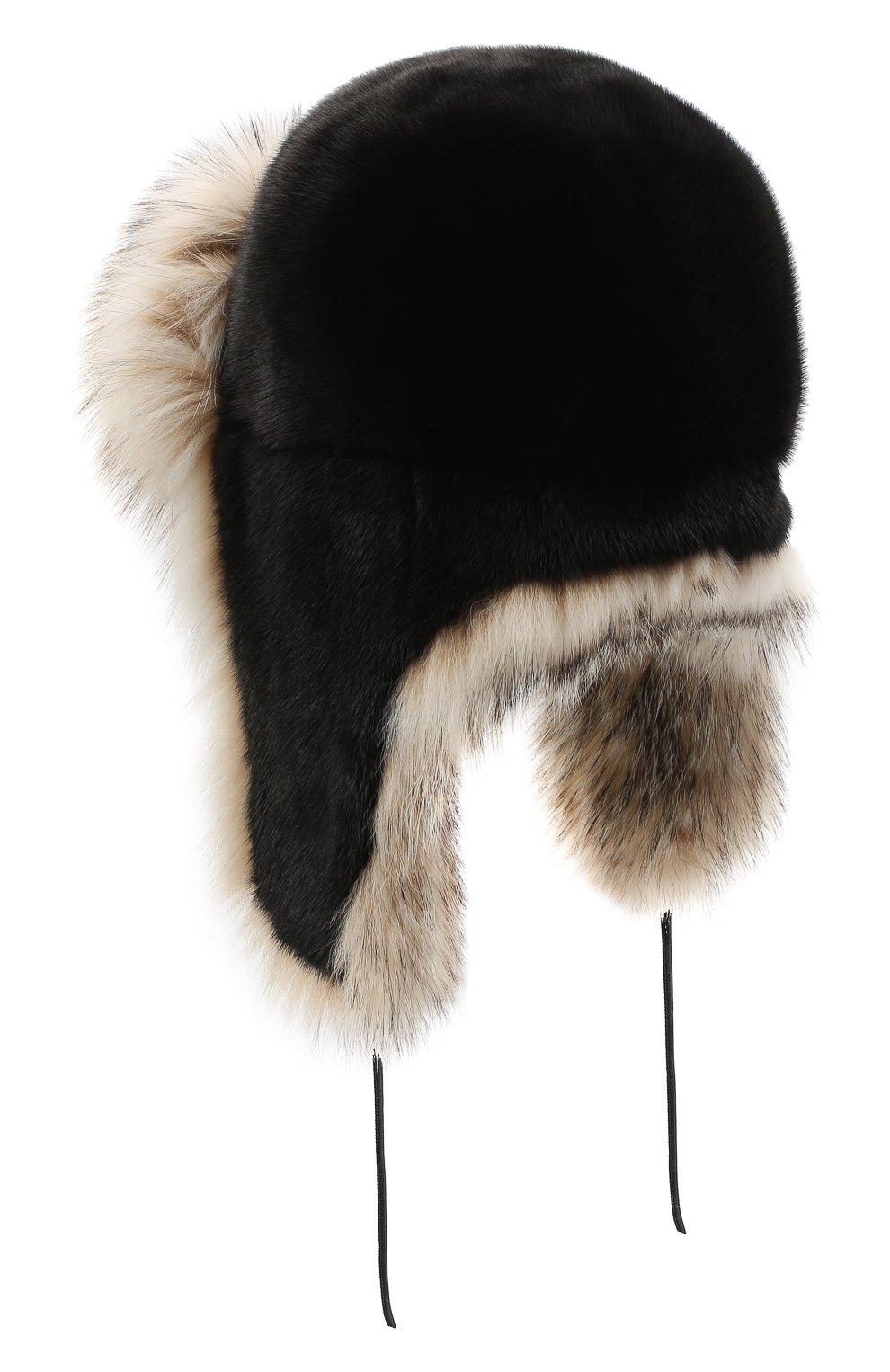 Женская шапка-ушанка сандра FURLAND черного цвета, арт. 0139614610009400000 | Фото 2 (Материал: Натуральный мех)