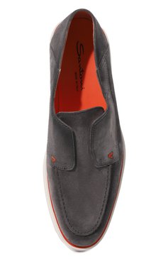 Мужские замшевые лоферы SANTONI серого цвета, арт. MGDG18407BARBGEXM45 | Фото 6 (Материал внутренний: Натуральная кожа; Материал сплава: Проставлено; Нос: Не проставлено; Материал внешний: Замша; Стили: Кэжуэл)