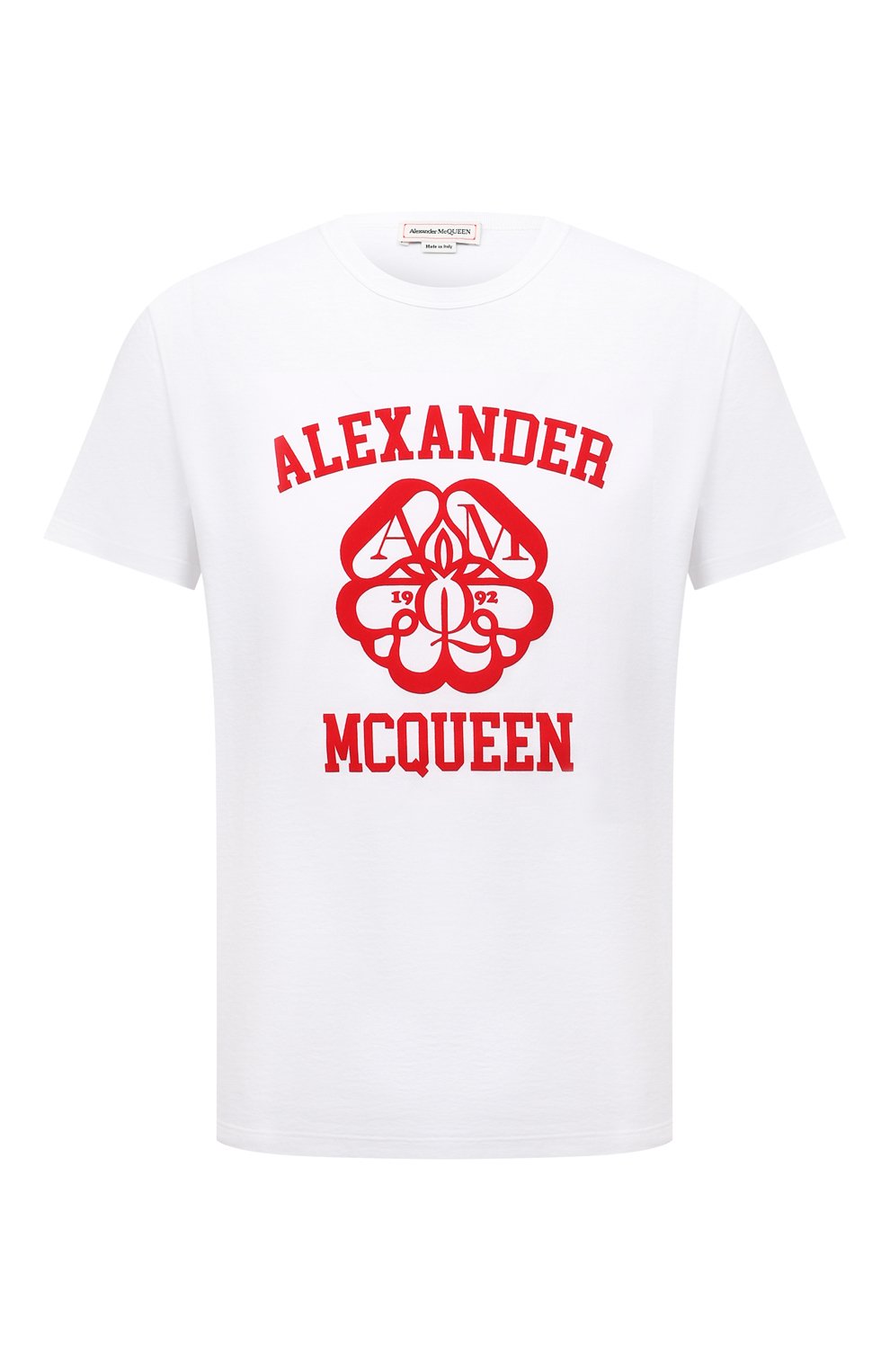Хлопковая футболка Alexander McQueen Белый 682519/QSZ53 5611773