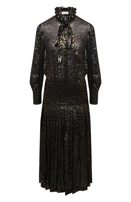 Женское платье SAINT LAURENT леопардового цвета по цене 362500 руб., арт. 632448/Y725V | Фото 1