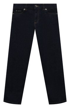 Детские джинсы DOLCE & GABBANA темно-синего цвета, арт. L42F59/LDB75/2-6 | Фото 1 (Детали: Однотонный; Материал сплава: Проставлено; Нос: Не проставлено; Материал внешний: Хлопок)