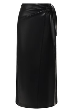 Женская юбка-миди NANUSHKA черного цвета, арт. AMAS_BLACK_VEGAN LEATHER | Фото 1 (Материал внешний: Синтетический материал, Полиэстер, Экокожа; Женское Кросс-КТ: Юбка-одежда; Длина Ж (юбки, платья, шорты): Миди; Кросс-КТ: экокожа; Материал подклада: Синтетический материал; Статус проверки: Проверено, Проверена категория)