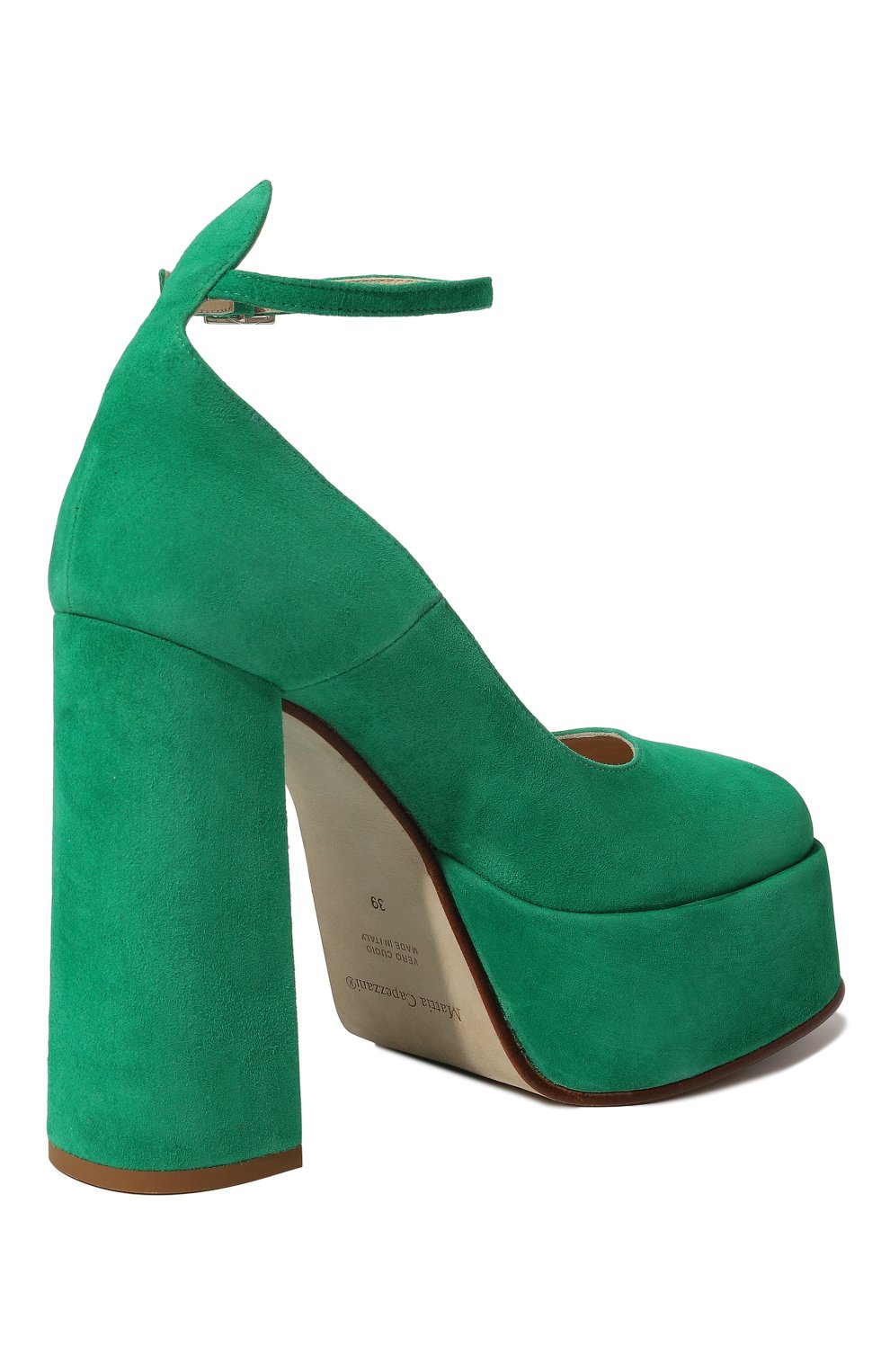 Женские замшевые туфли MATTIA CAPEZZANI зеленого цвета, арт. W254/CAM0SCI0 | Фото 5 (Подошва: Платформа; Каблук высота: Высокий; Материал внутренний: Натуральная кожа; Каблук тип: Устойчивый; Материал внешний: Замша)