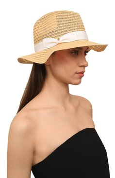 Женская шляпа INVERNI бежевого цвета, арт. 5589 CC | Фото 2 (Материал сплава: Проставлено; Нос: Не проставлено; Материал: Растительное волокно)