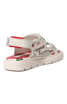 Детские сандалии DOLCE & GABBANA белого цвета, арт. D11127/AS128/24-28 | Фото 3 (Материал внутренний: Натуральная кожа)