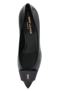 Женские кожаные туфли anais SAINT LAURENT черного цвета, арт. 630886/1ZJ10 | Фото 5 (Каб лук высота: Низкий; Материал внутренний: Натуральная кожа; Подошва: Плоская; Каблук тип: Kitten heel)