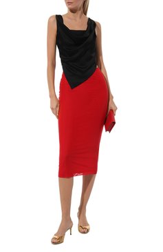 Женская юбка DOLCE & GABBANA красного цвета, арт. F4CRYT/FLRC2 | Фото 2 (Стили: Гламурны й; Женское Кросс-КТ: Юбка-карандаш, Юбка-одежда; Материал внешний: Синтетический материал; Материал сплава: Проставлено; Длина Ж (юбки, платья, шорты): Миди; Драгоценные камни: Проставлено; Материал подклада: Шелк)