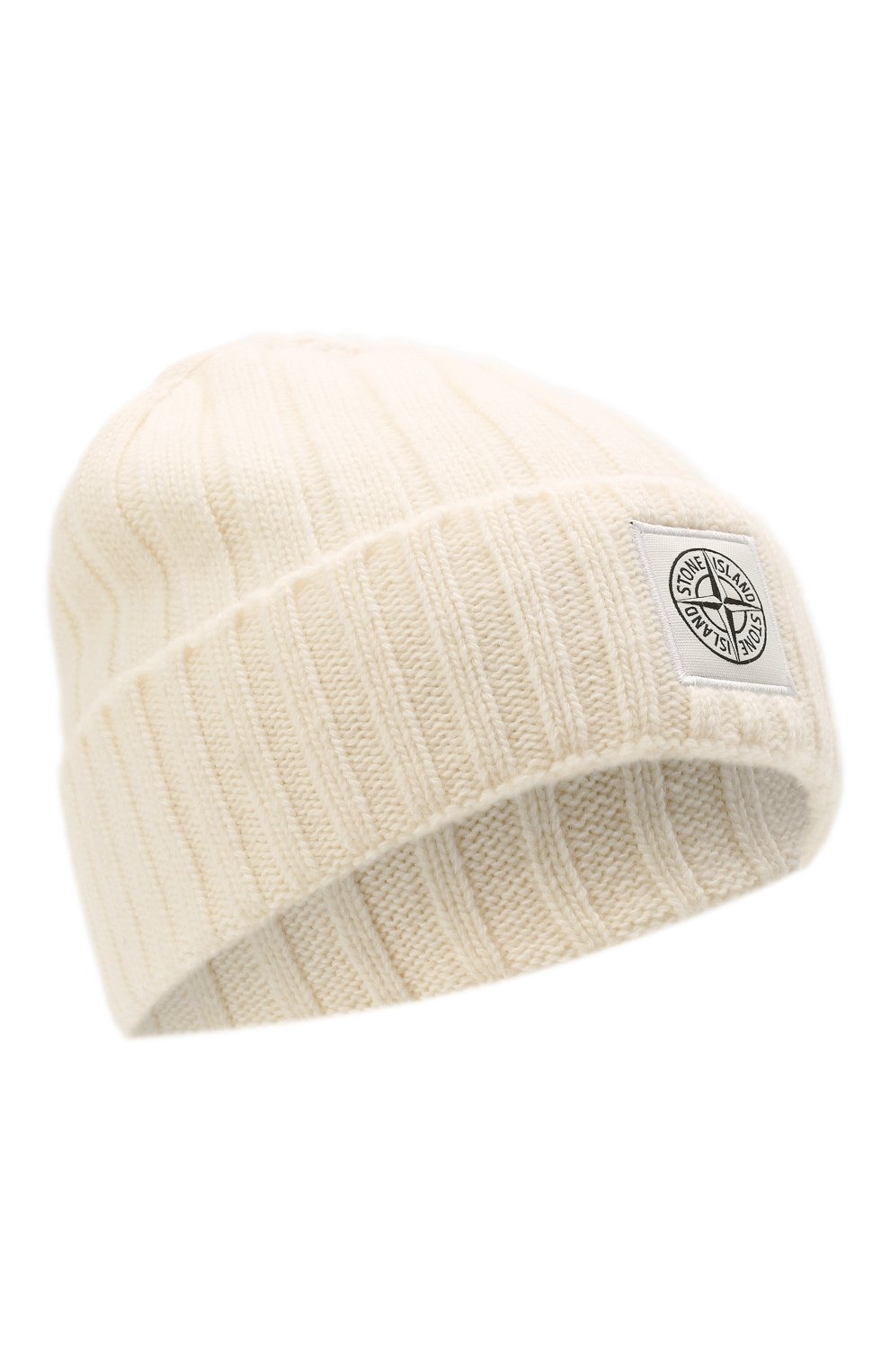 Мужская шерстяная шапка STONE ISLAND белого цвета, арт. 7515N24B5 | Фото 1 (Материал: Текстиль, Шерсть; Кросс-КТ: Трикотаж)