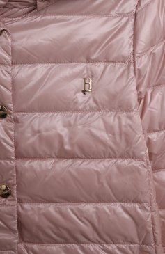 Детская пуховая куртка HERNO розового цвета, арт. PI000130G/12017/8 | Фото 3 (Девочки Кросс-КТ: Пуховик-верхняя одежда; Рукава: Длинные; Материал внешний: Синтетический материал; Материал сплава: Проставлено; Материал подклада: Синтетический материал; Кросс-КТ: Демисезон; Драгоценные камни: Проставлено; Материал утеплителя: Пух и перо)