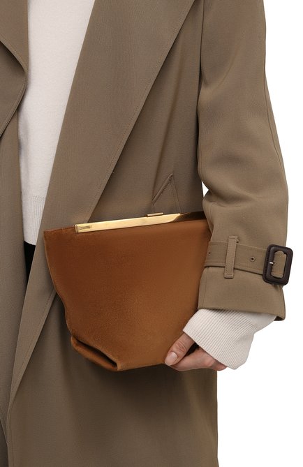 Женская сумка augusta KHAITE коричневого цвета, арт. H3002-710/AUGUSTA | Фото 2 (Сумки-технические: Сумки через плечо; Ремень/цепочка: На ремешке; Материал: Натуральная кожа; Размер: medium)