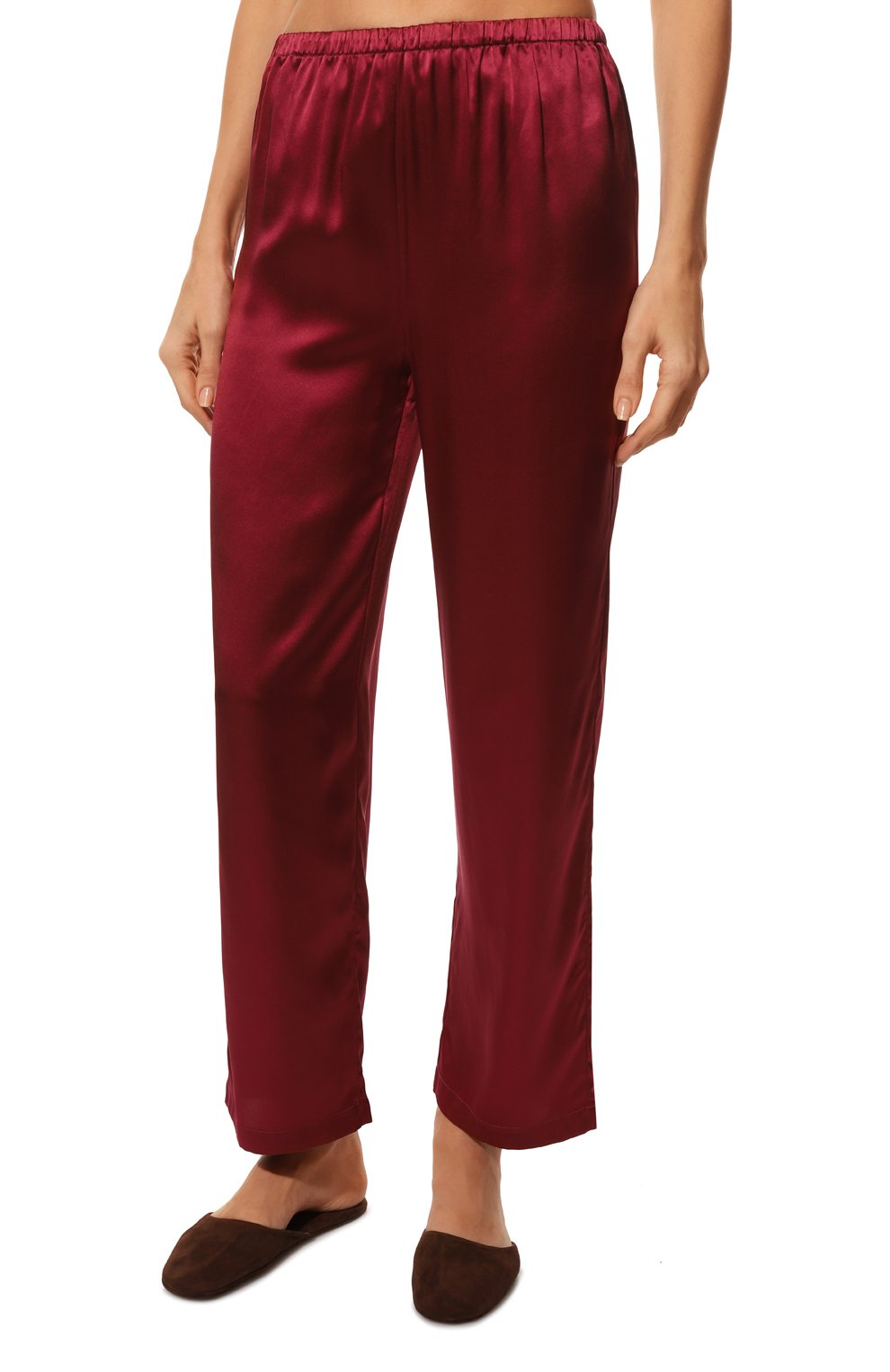 Женская шелковая пижама LUNA DI SETA красного цвета, арт. VLST08007 | Фото 5 (Материал внешний: Шелк)