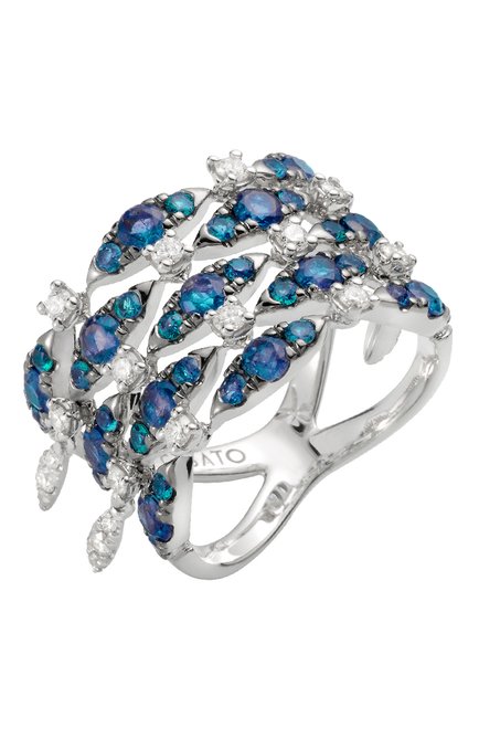 Женские кольцо CASATO бесцветного цвета, арт. MX1165ZB/BT-W-RN | Фото 1 (Материал сплава: Белое золото; Драгоценные камни: Сапфиры)