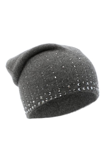Женская кашемировая шапка WILLIAM SHARP темно-серого цвета, арт. HT 19-52 | Фото 1 (Материал: Шерсть, Кашемир, Текстиль)