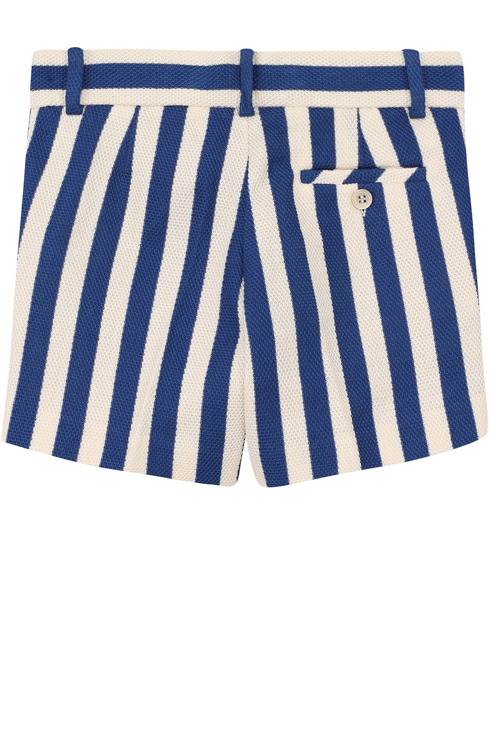 Детские хлопковые шорты в полоску GUCCI синего цвета, арт. 499568/X3I78 | Фото 2 (Мальчики Кросс-КТ: Шорты-одежда; Материал внешний: Хлопок; Статус проверки: Проверена категория)