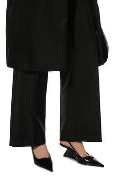 Женские кожаные туфли PRADA черного цвета, арт. 1I885M-055-F0002-A065 | Фото 3 (Каблук тип: Танкетка; Каблук высота: Высокий, Средний; Региональные ограничения белый список (Axapta Mercury): Не проставлено; Материал сплава: Проставлено; Нос: Не проставлено; Подошва: Плоская; Драгоценные камни: Проставлено)