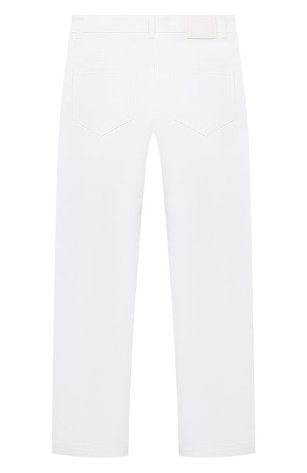 Детские джинсы ERMANNO SCERVINO белого цвета, арт. ESFPA015 CE92 WSUNI1/XXS-S | Фото 2 (Материал внешний: Хлопок; Кросс-КТ: джинсы; Региональные ограничения белый список (Axapta Mercury): RU; Детали: Однотонный; Ростовка одежда: 10 - 11 лет | 140 - 146см, 8 лет | 128 см, 6 лет | 116 см)